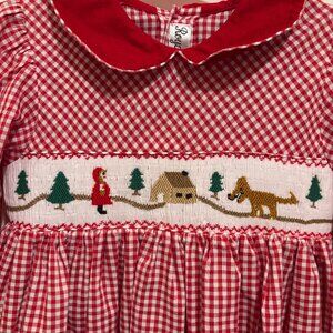 Little Red Riding Hood smocked Royal Child dress 2T